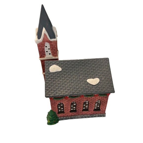 Holiday Expressions Dickens Collectibles Porcelain Lighted Church 6' cord Works - Picture 2 of 6